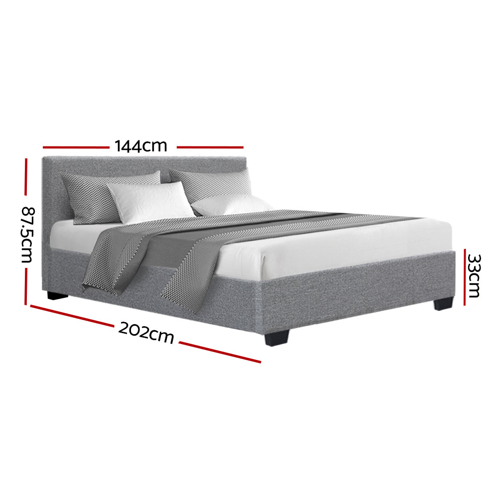 Marlook Bed Frame Double Size Gas Lift Grey NINO