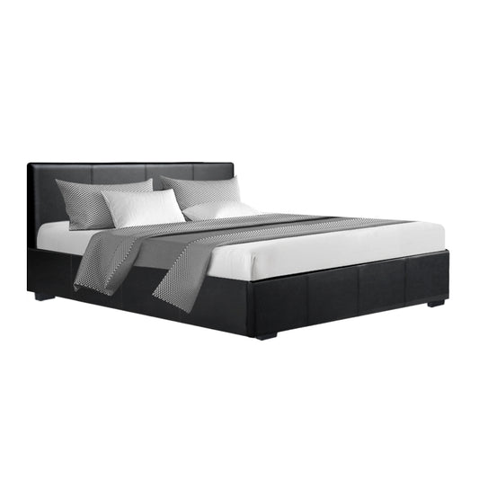 Marlook Bed Frame Queen Size Gas Lift Black NINO