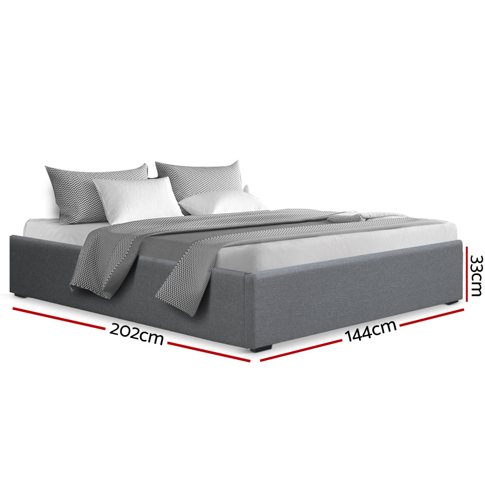 Marlook Bed Frame Double Size Gas Lift Base Grey TOKI