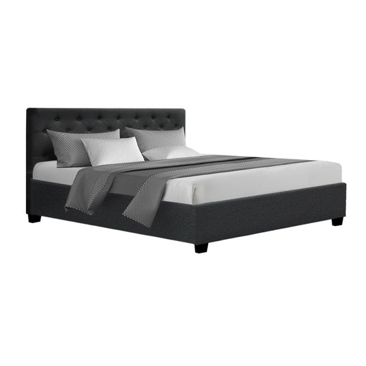 Marlook Bed Frame Queen Size Gas Lift Charcoal VILA