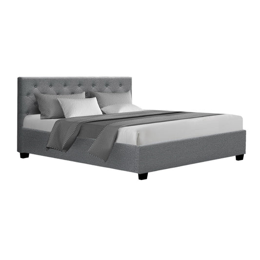 Marlook Bed Frame Queen Size Gas Lift Grey VILA