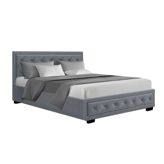 Marlook Bed Frame Double Size Gas Lift Grey TIYO