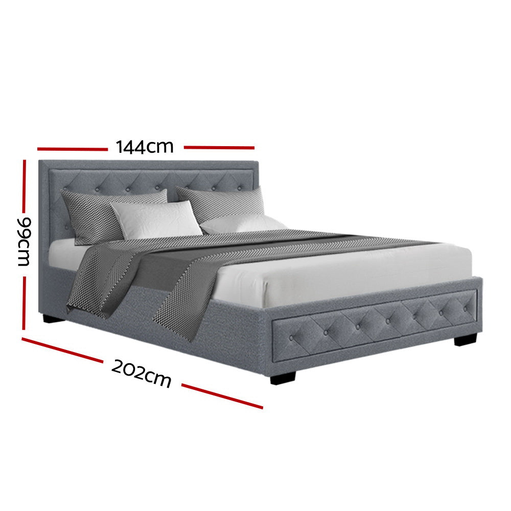 Marlook Bed Frame Double Size Gas Lift Grey TIYO