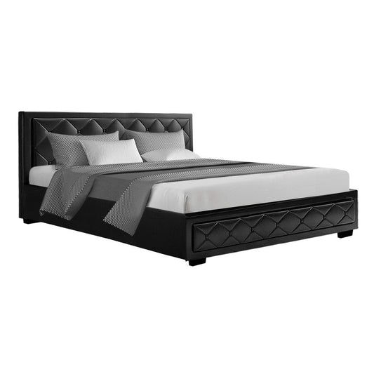 Marlook Bed Frame King Size Gas Lift Black TIYO
