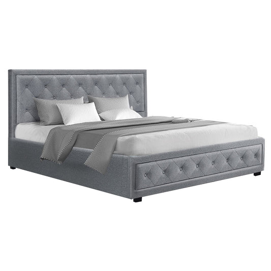 Marlook Bed Frame King Size Gas Lift Grey TIYO