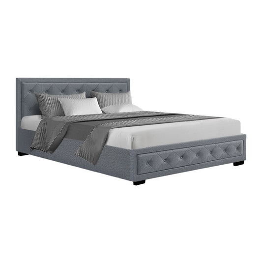 Marlook Bed Frame Queen Size Gas Lift Grey TIYO