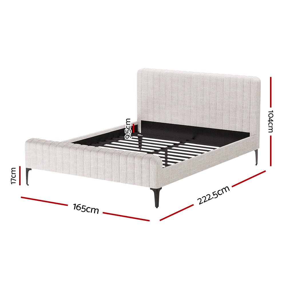 Marlook Bed Frame Queen Size Beige AMMY
