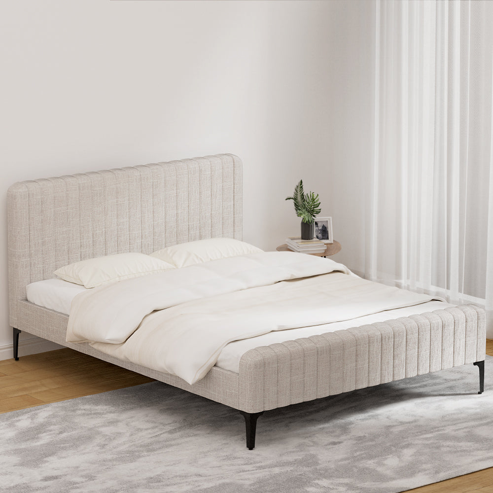 Marlook Bed Frame Queen Size Beige AMMY