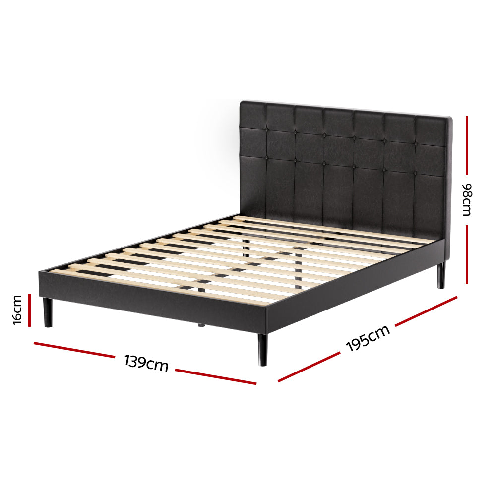 Marlook Bed Frame Double Size LED Black RAVI