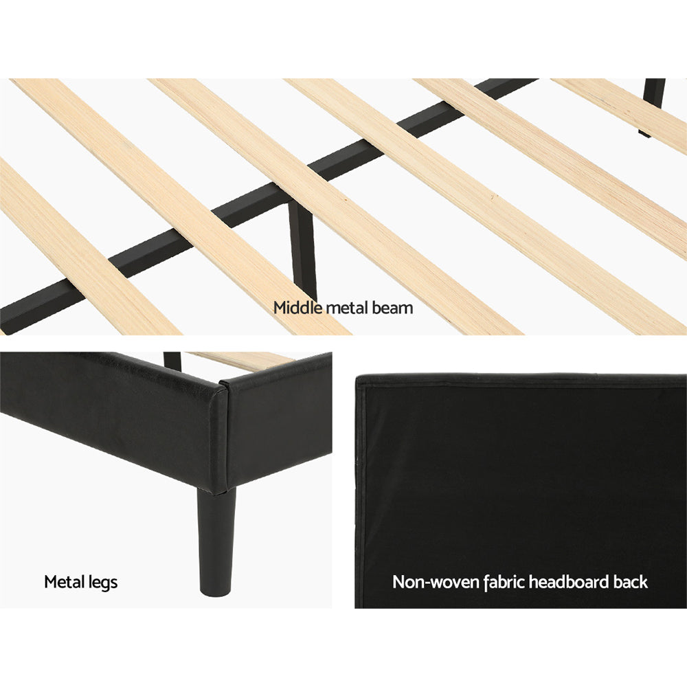 Marlook Bed Frame Double Size LED Black RAVI