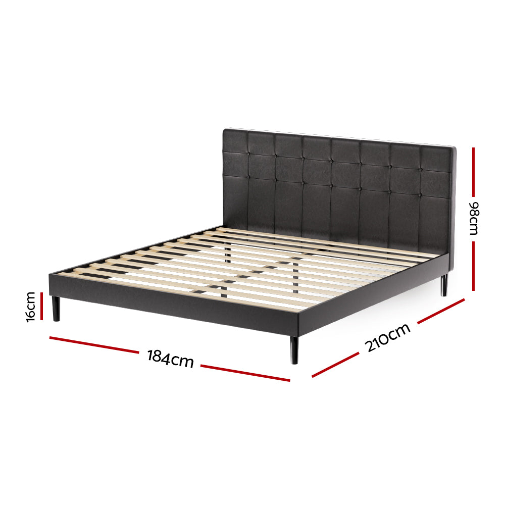 Marlook Bed Frame King Size LED Black RAVI