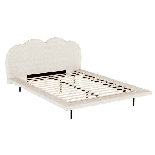 Marlook Bed Frame Queen Size Boucle Beige SASA