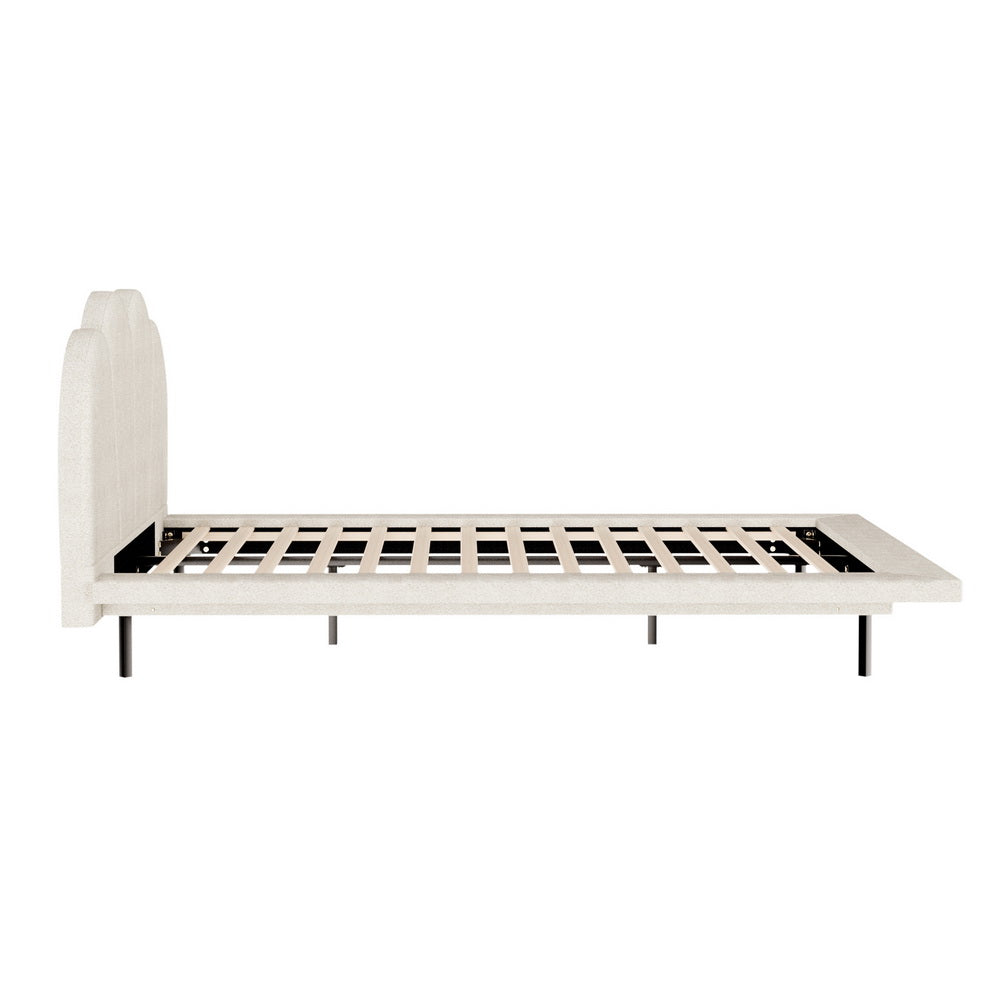 Marlook Bed Frame Queen Size Boucle Beige SASA