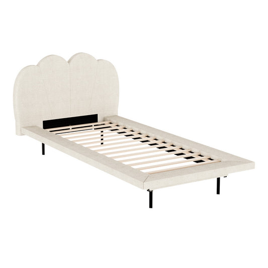Marlook Bed Frame Single Size Boucle Beige SASA