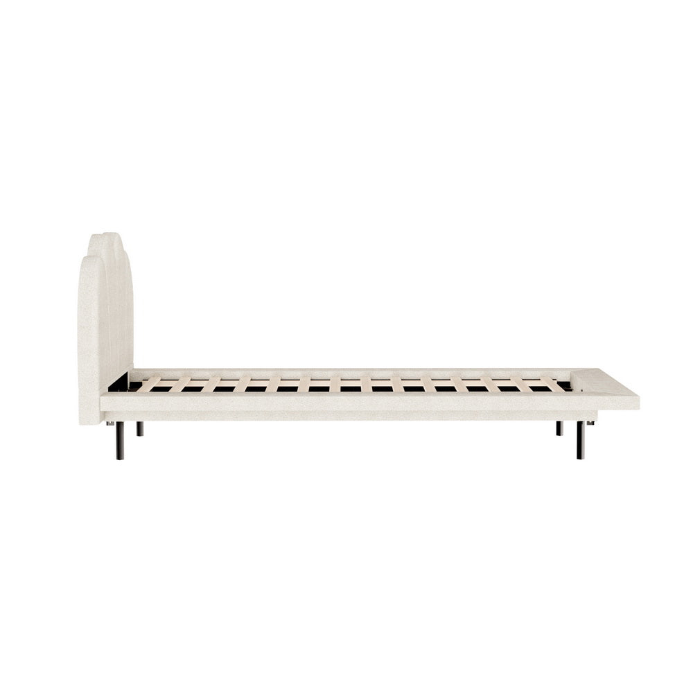 Marlook Bed Frame Single Size Boucle Beige SASA