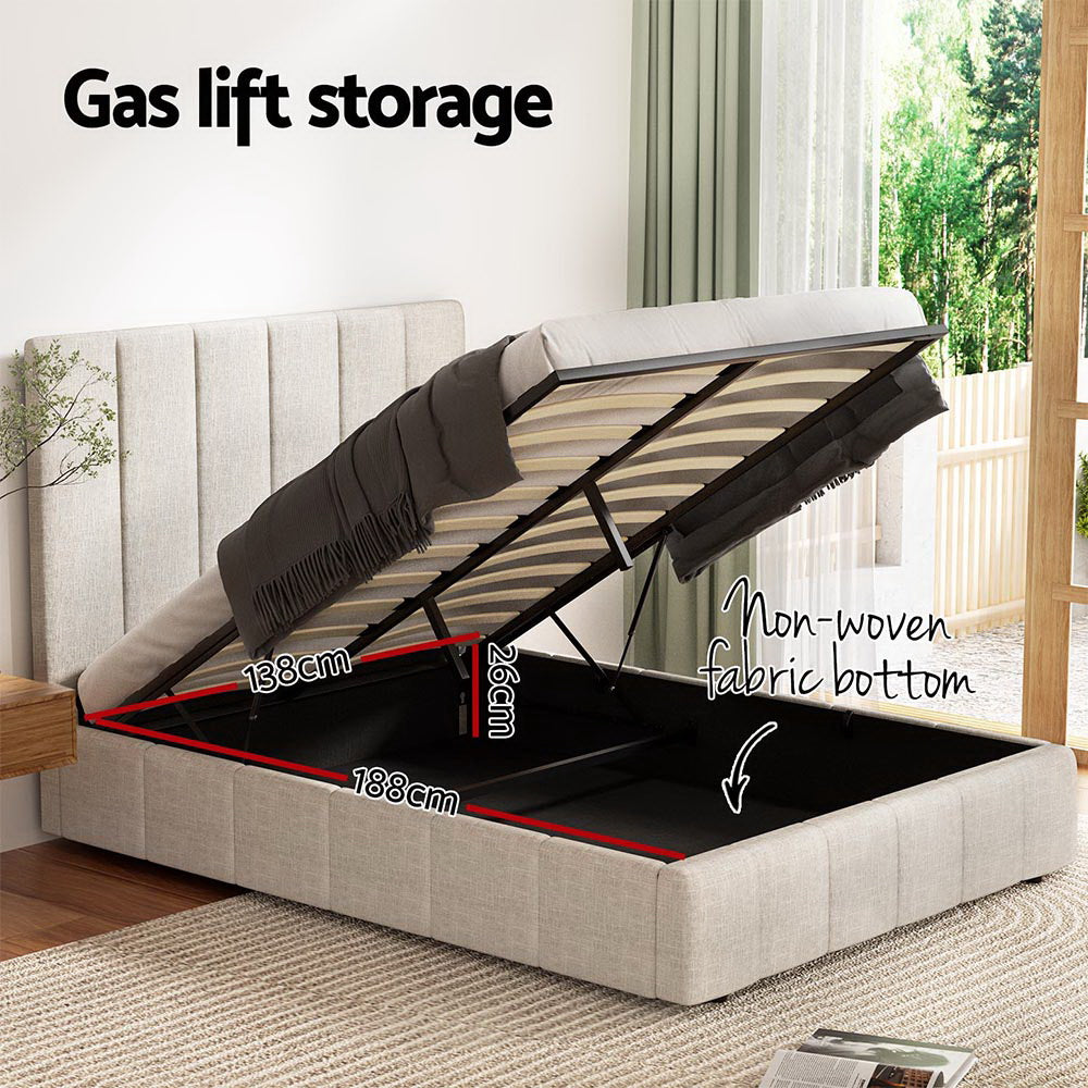 Marlook Bed Frame Double Size Beige TETTE