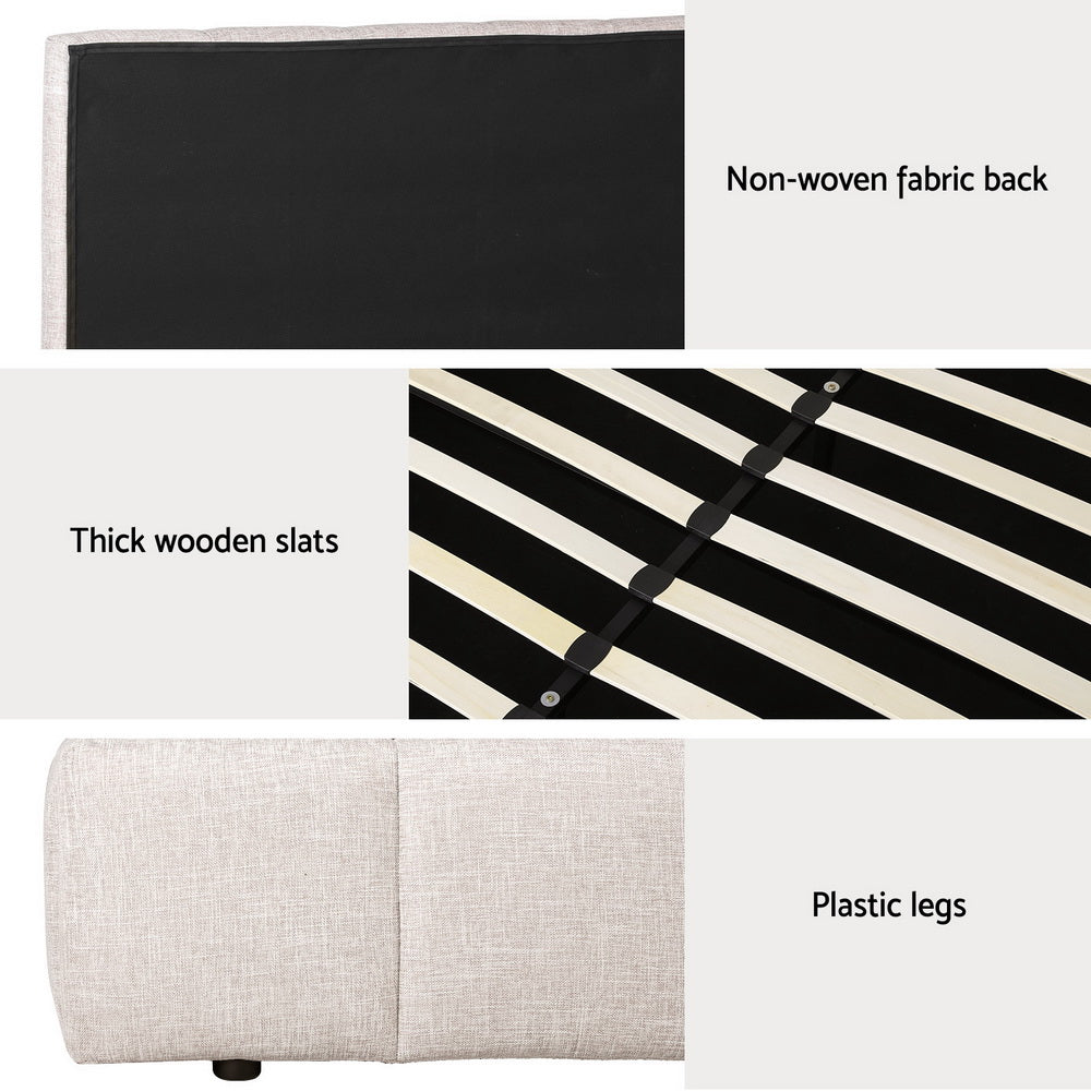 Marlook Bed Frame Double Size Beige TETTE