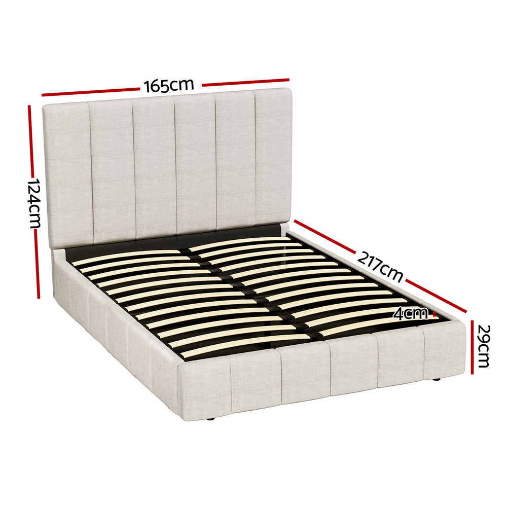 Marlook Bed Frame Queen Size Beige TETTE