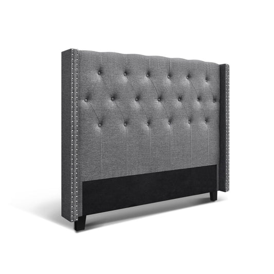 Marlook Bed Head Queen Size Fabric - LUCA Grey