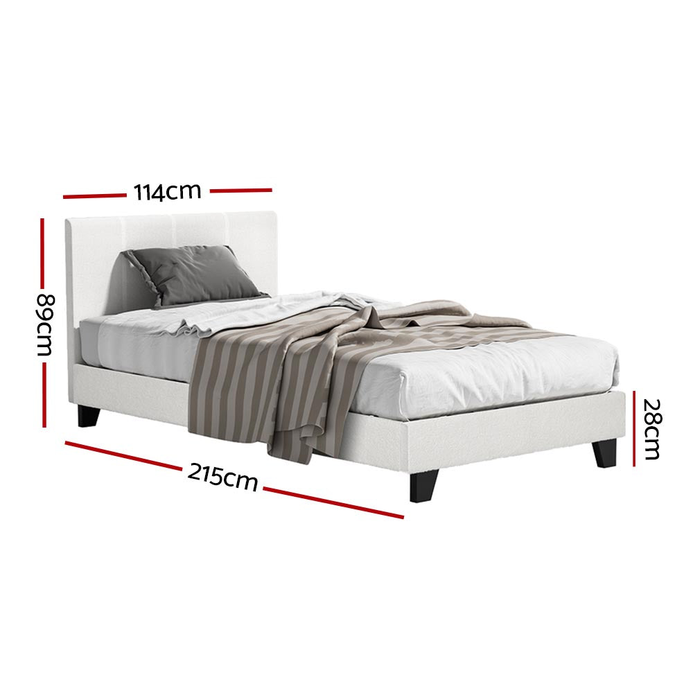 Marlook Bed Frame King Single Size Boucle NEO