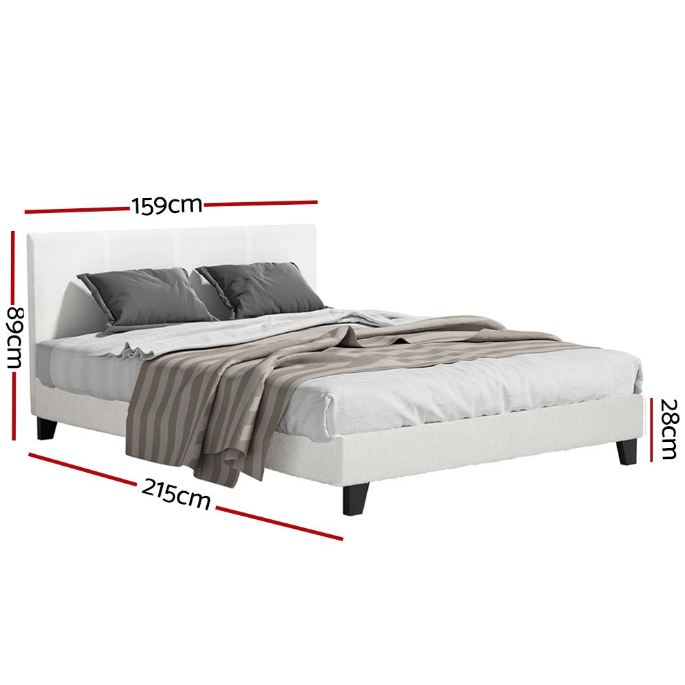 Marlook Bed Frame Queen Size Boucle NEO