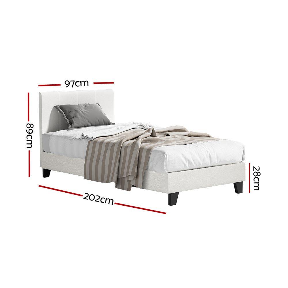 Marlook Bed Frame Single Size Boucle NEO