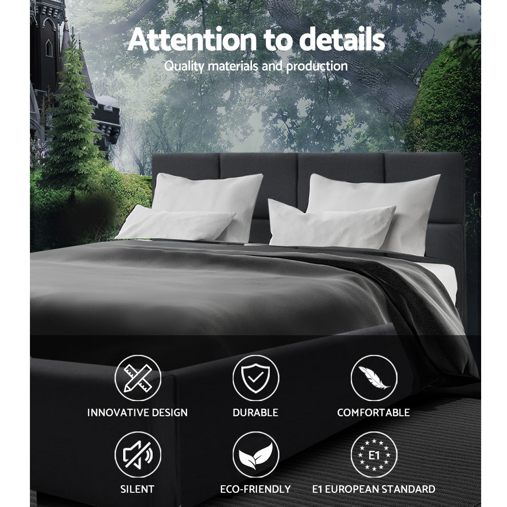 Marlook Bed Frame Double Size Charcoal TINO