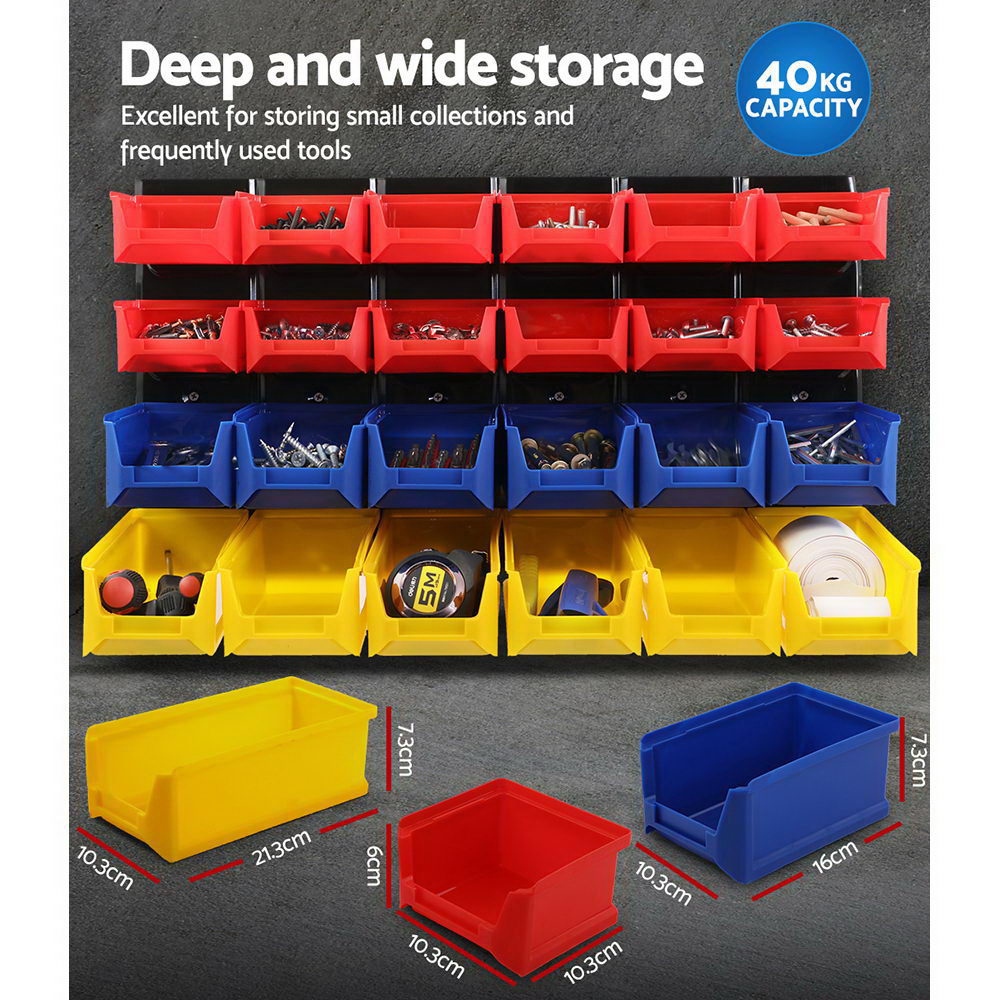Marlook 24 Storage Bin Rack Wall Mounted
