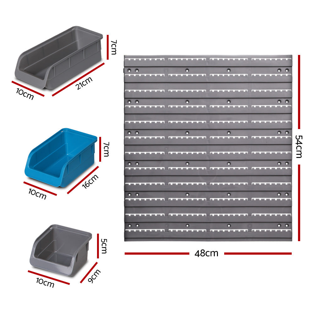 Marlook 48 Storage Bin Rack Wall Mounted Steel Board