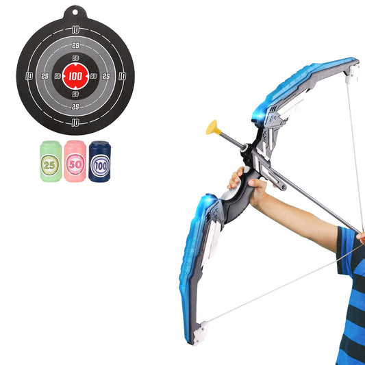 Marlook Kids Bow and Arrow Target Set Outdoor Sport Archery Toys Bottle LED Light