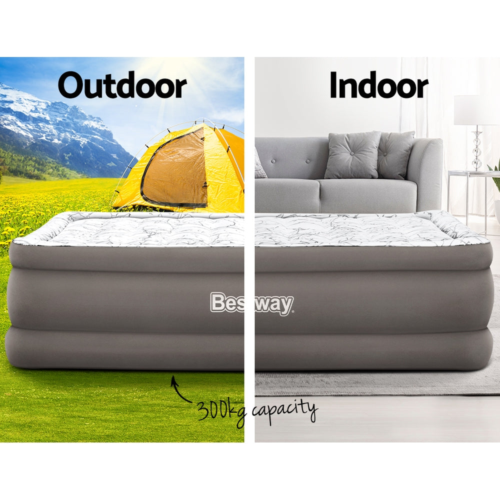 Marlook Air Mattress Queen Inflatable Bed 56cm Airbed Grey