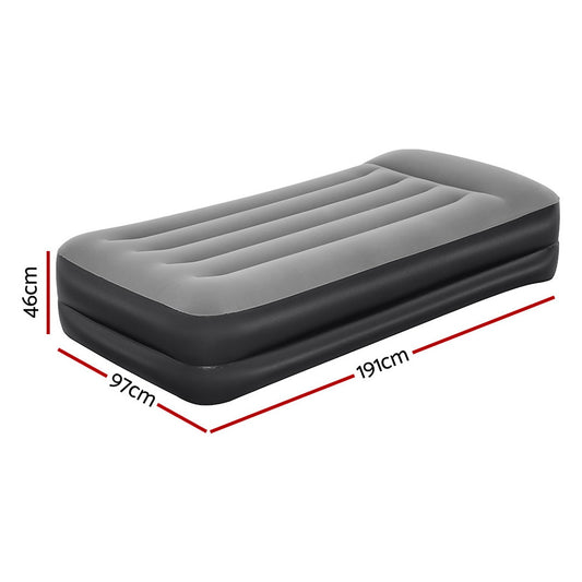 Marlook Air Mattress Single Inflatable Bed 46cm Airbed Black