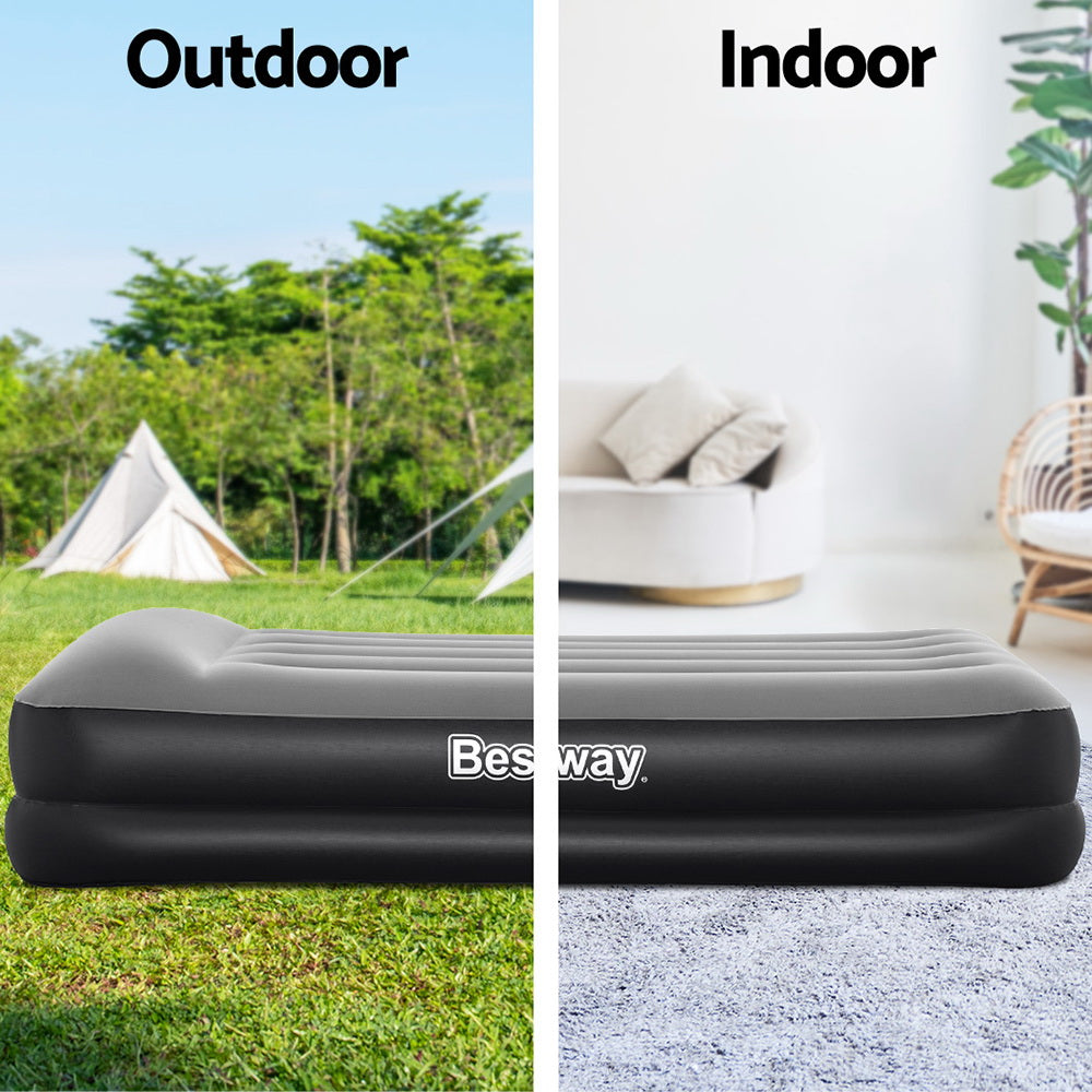 Marlook Air Mattress Single Inflatable Bed 46cm Airbed Black