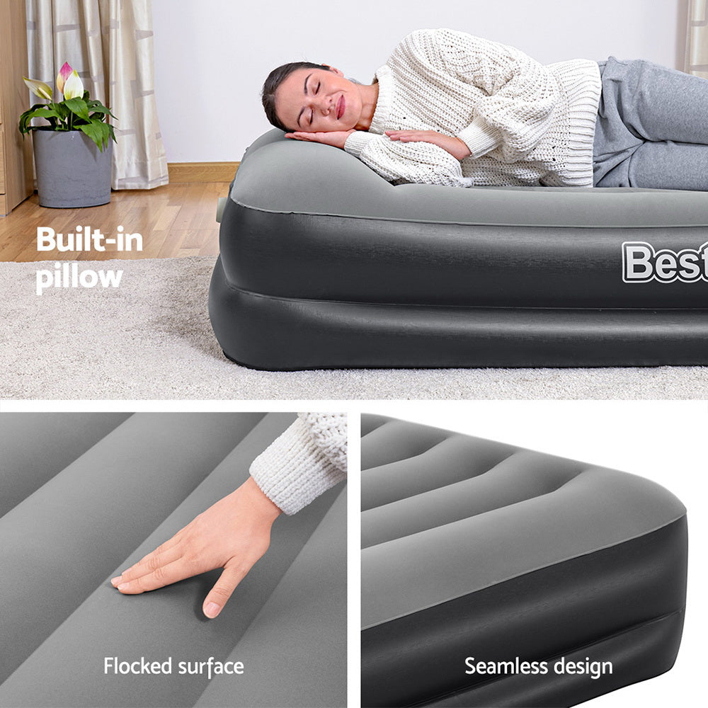 Marlook Air Mattress Single Inflatable Bed 46cm Airbed Black