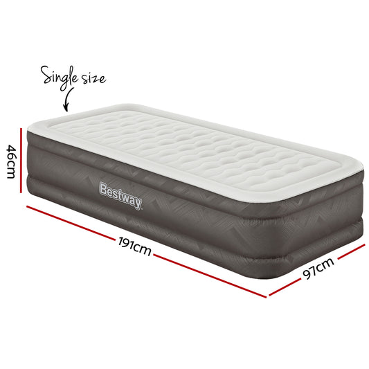 Marlook Air Mattress Single Inflatable Bed 46cm Airbed Grey