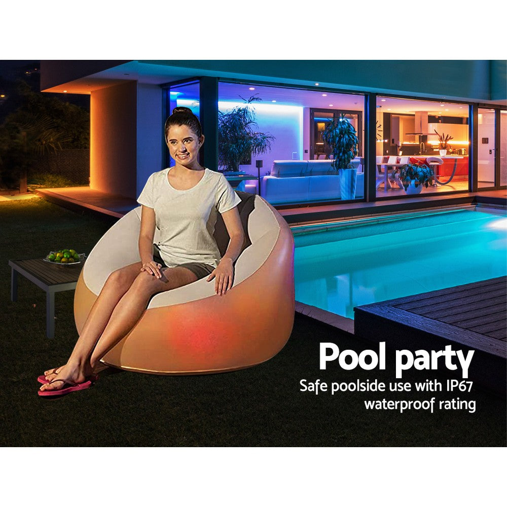 Marlook Inflatable Air Chair Sofa Lounge Seat LED Light