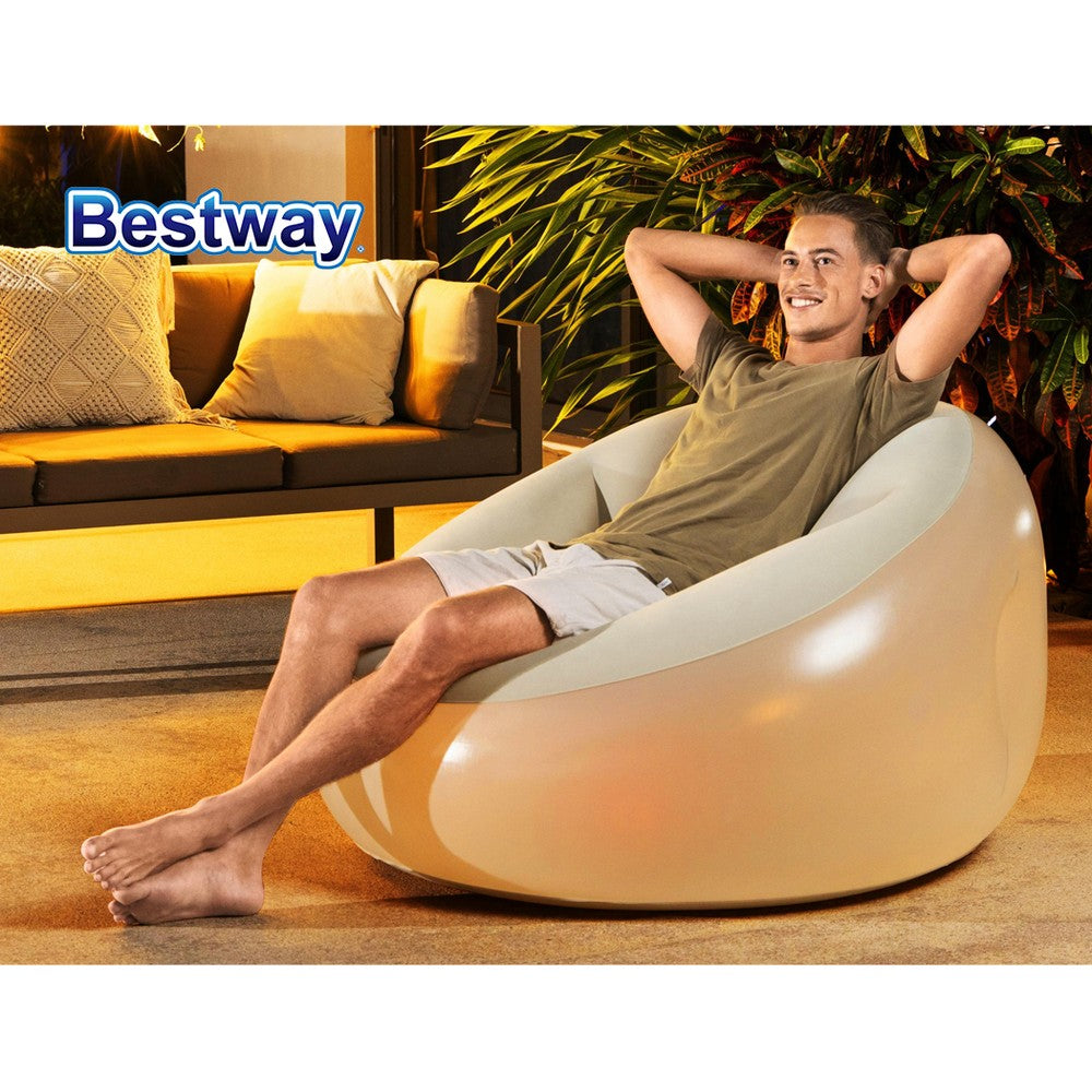 Marlook Inflatable Air Chair Sofa Lounge Seat LED Light