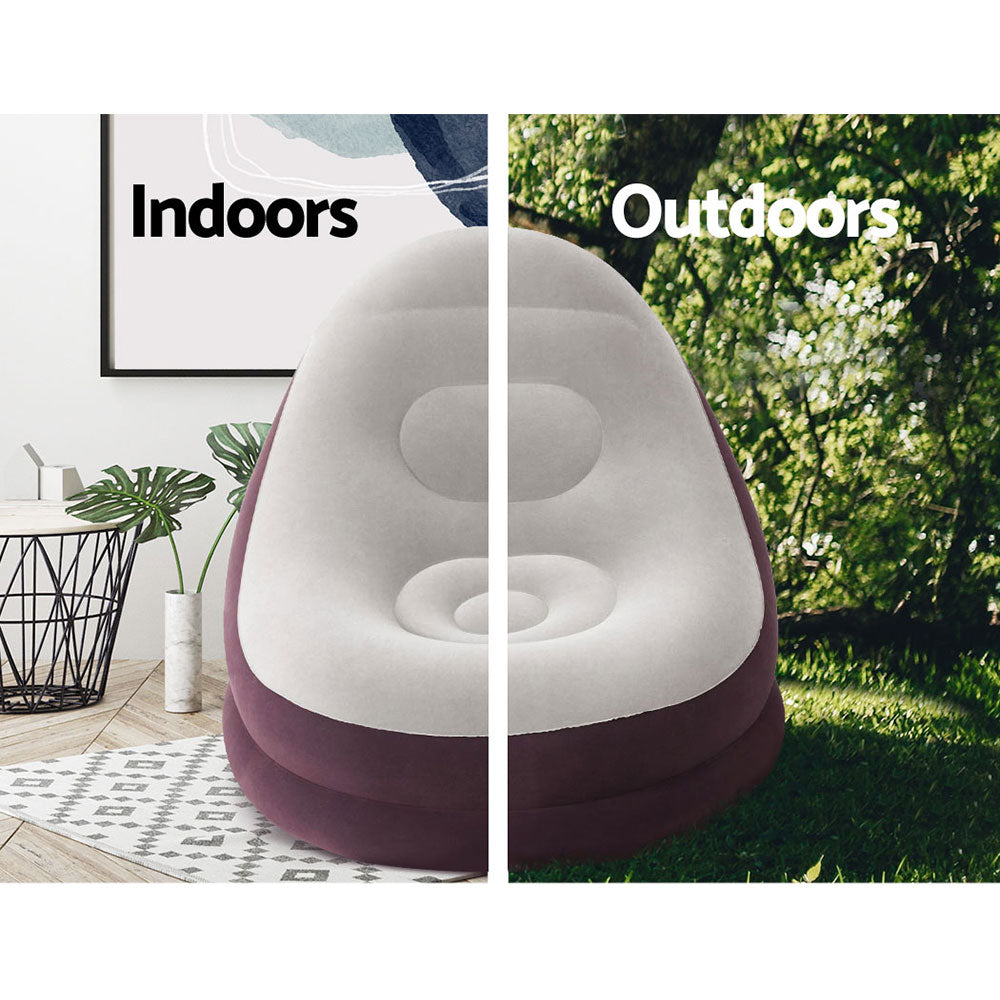Marlook Inflatable Air Chair Seat Couch Lazy Sofa Lounge Ottoman Purple/Blue