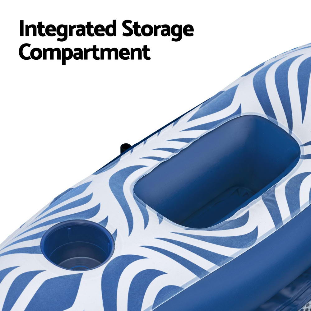 Marlook Inflatable Floating Float Lounger with Sunshade Canopy 1.98Mx1.12M Blue