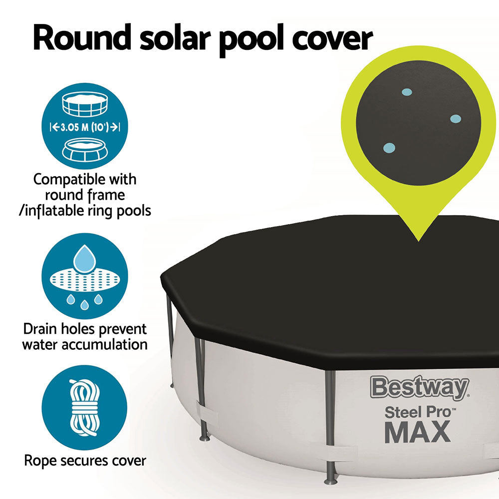 Marlook Pool Cover Fits 3.05m Round Above Ground Swimming Pool PVC Blanket