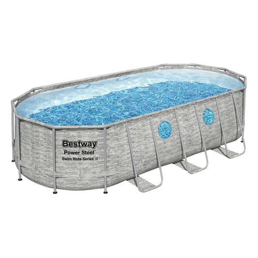 Marlook Swimming Pool 549x274x122cm Steel Frame Above Ground Pools Filter Pump Ladder 13430L