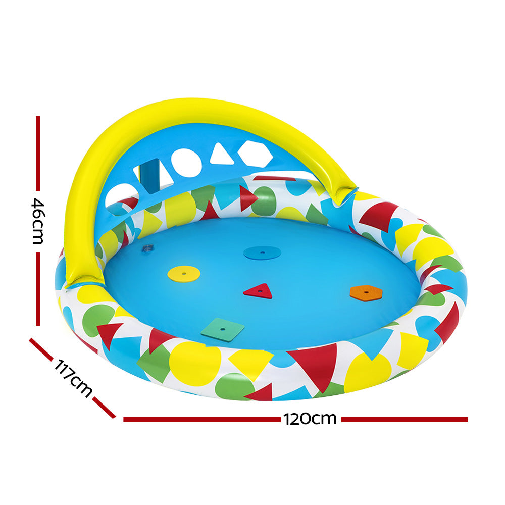 Marlook Kids Pool 120x117x46cm Inflatable Play Swimming Pools w/ Canopy 45L