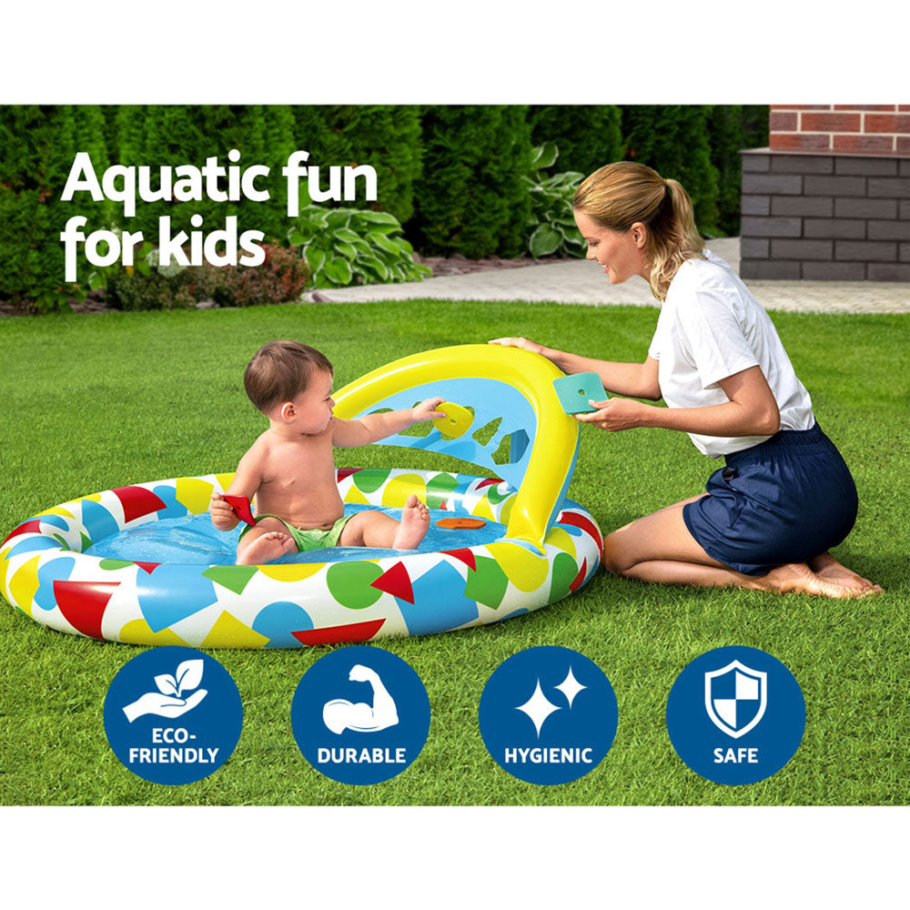 Marlook Kids Pool 120x117x46cm Inflatable Play Swimming Pools w/ Canopy 45L