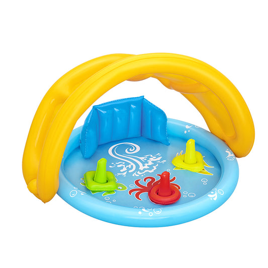 Marlook Kids Pool 115x89x76cm Inflatable Play Swimming Pools w/ Canopy 31L