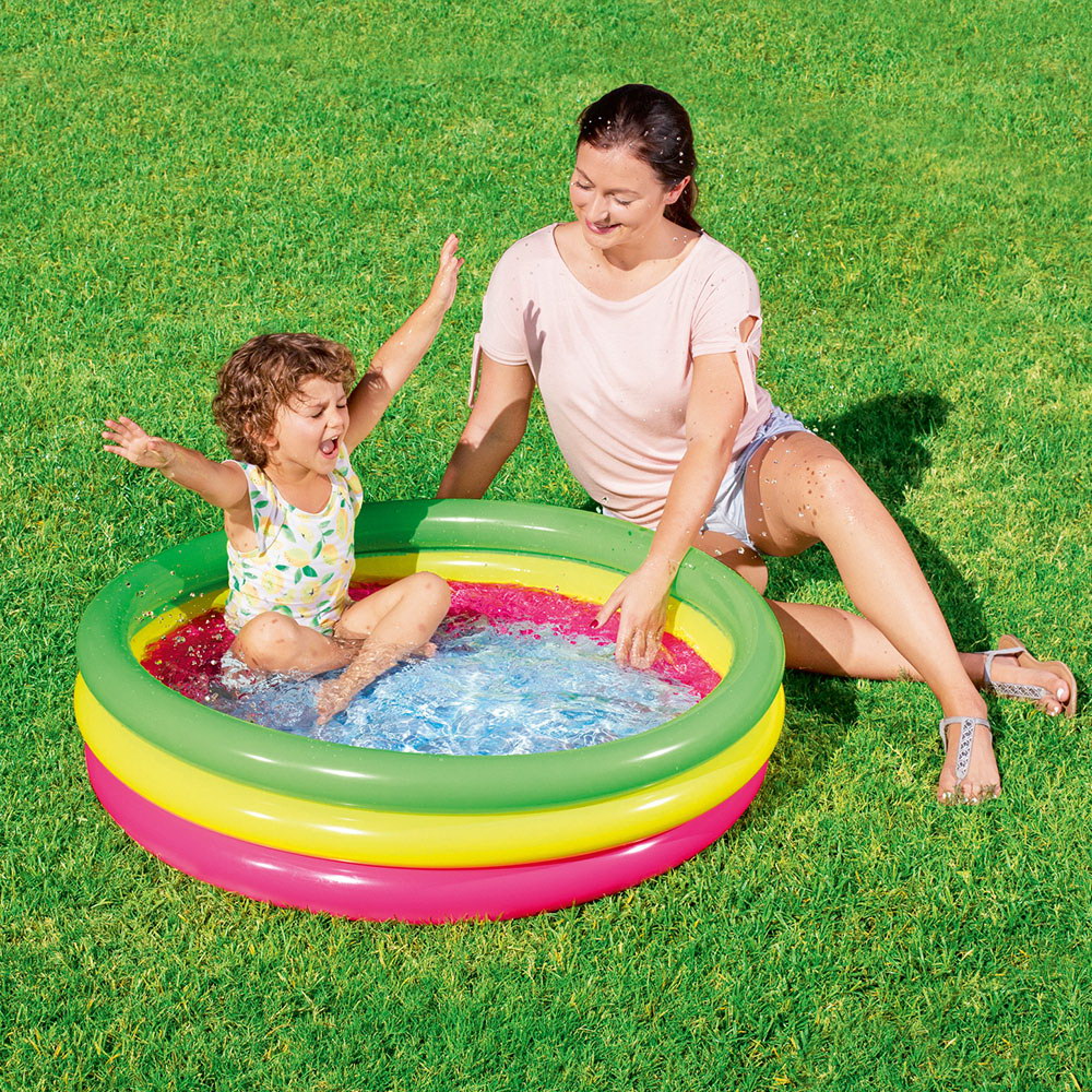 Marlook Kids Inflatable Pool Above Ground Round Splash Pool 102x102x25cm