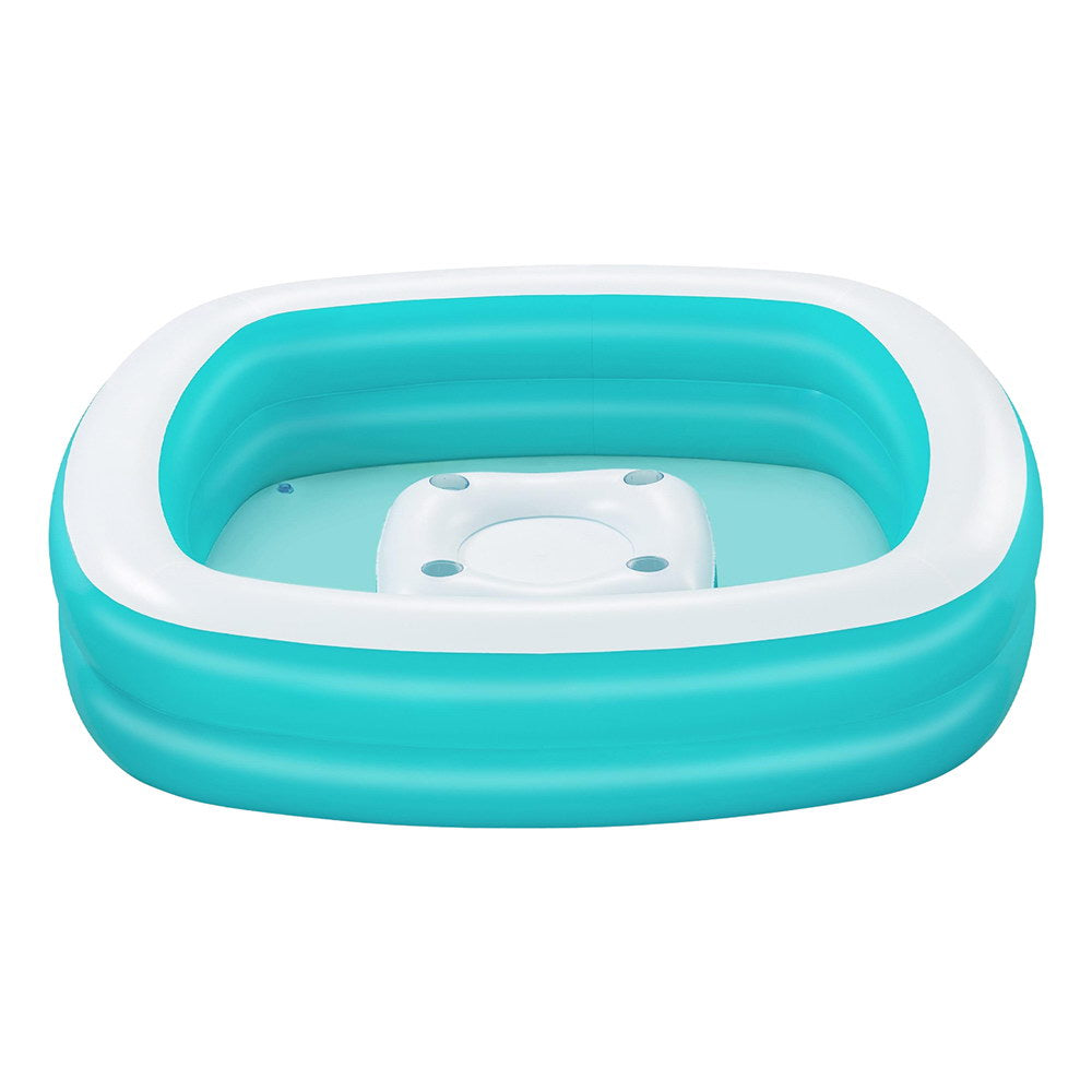 Marlook Kids Inflatable Family Pool with Center Console Cup Holder 218x218x48cm