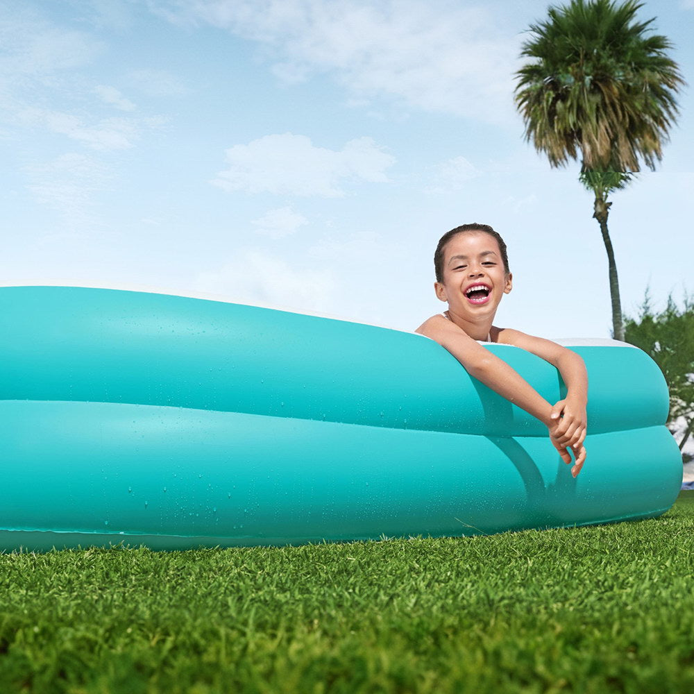 Marlook Kids Inflatable Family Pool with Center Console Cup Holder 218x218x48cm