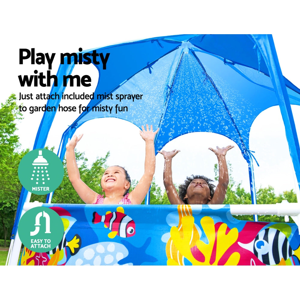 Marlook Kids Pool 183x51cm Steel Frame Swimming Play Pools Canopy 930L
