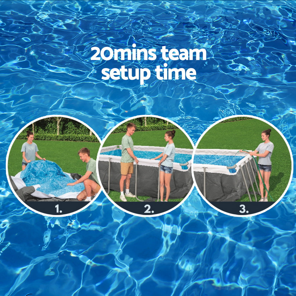 Marlook Swimming Pool 282x196x84cm Steel Frame Above Ground Pools Filter Pump 3662L