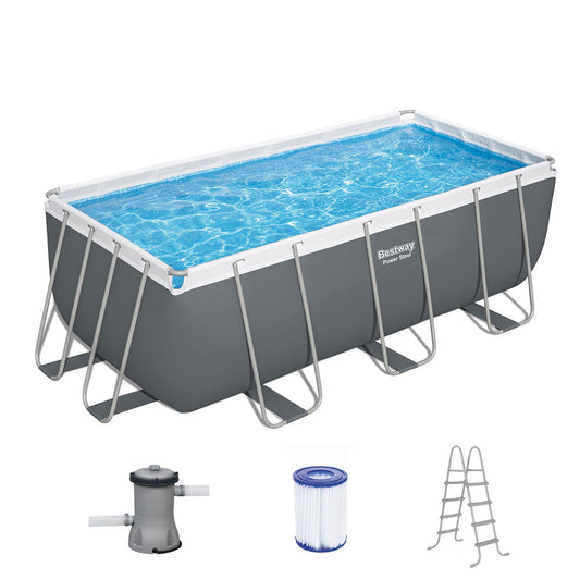 Marlook Swimming Pool 412x201x122cm Steel Frame Above Ground Pools Filter Pump Ladder 8124L